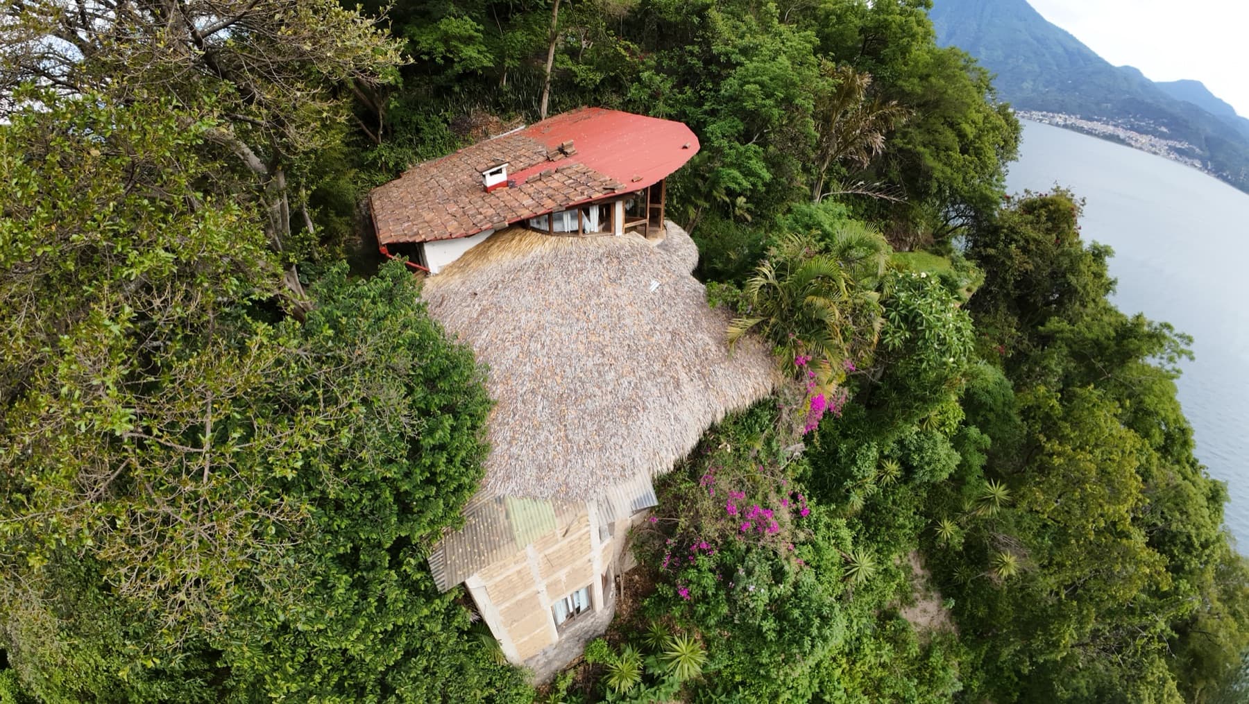 Aerial view of the Hill of Dreams main house and casitas