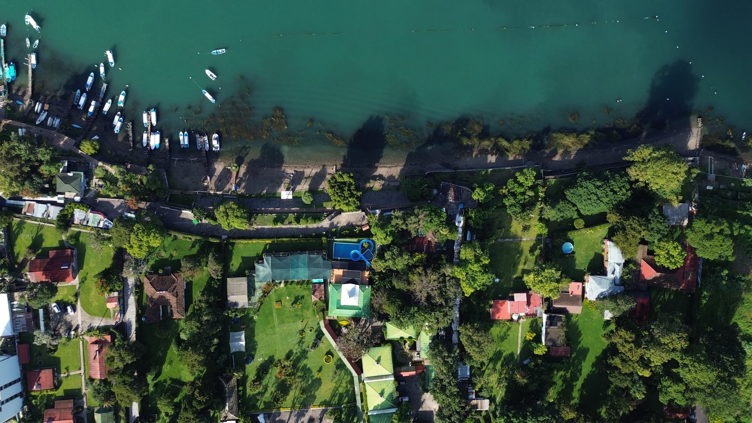 Lakefront gardens at Lake Atitlán